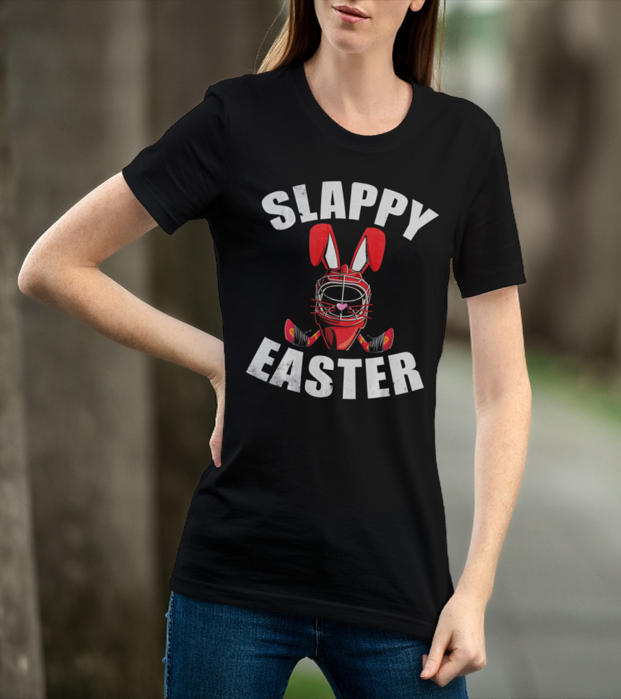 Slappy Easter Hockey Bunny Goalie Mask T-Shirt