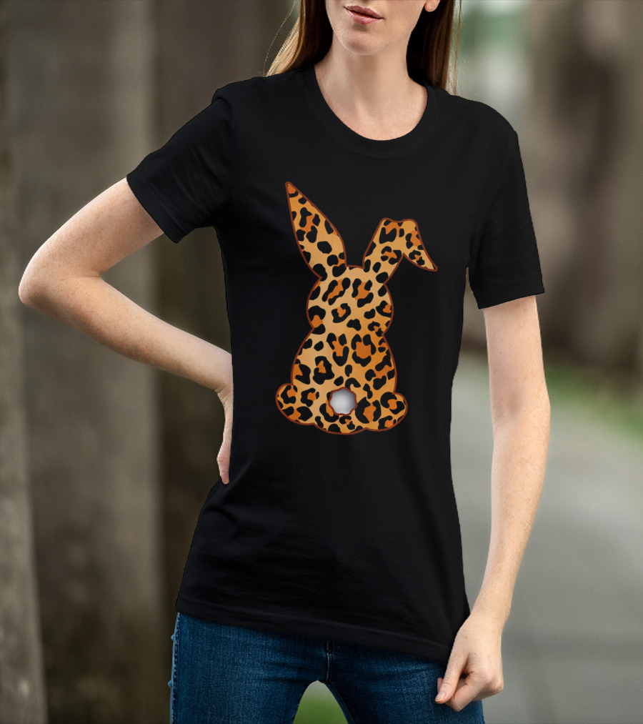 Bunny Leopard Print Floral Pattern Rabbit T-Shirt