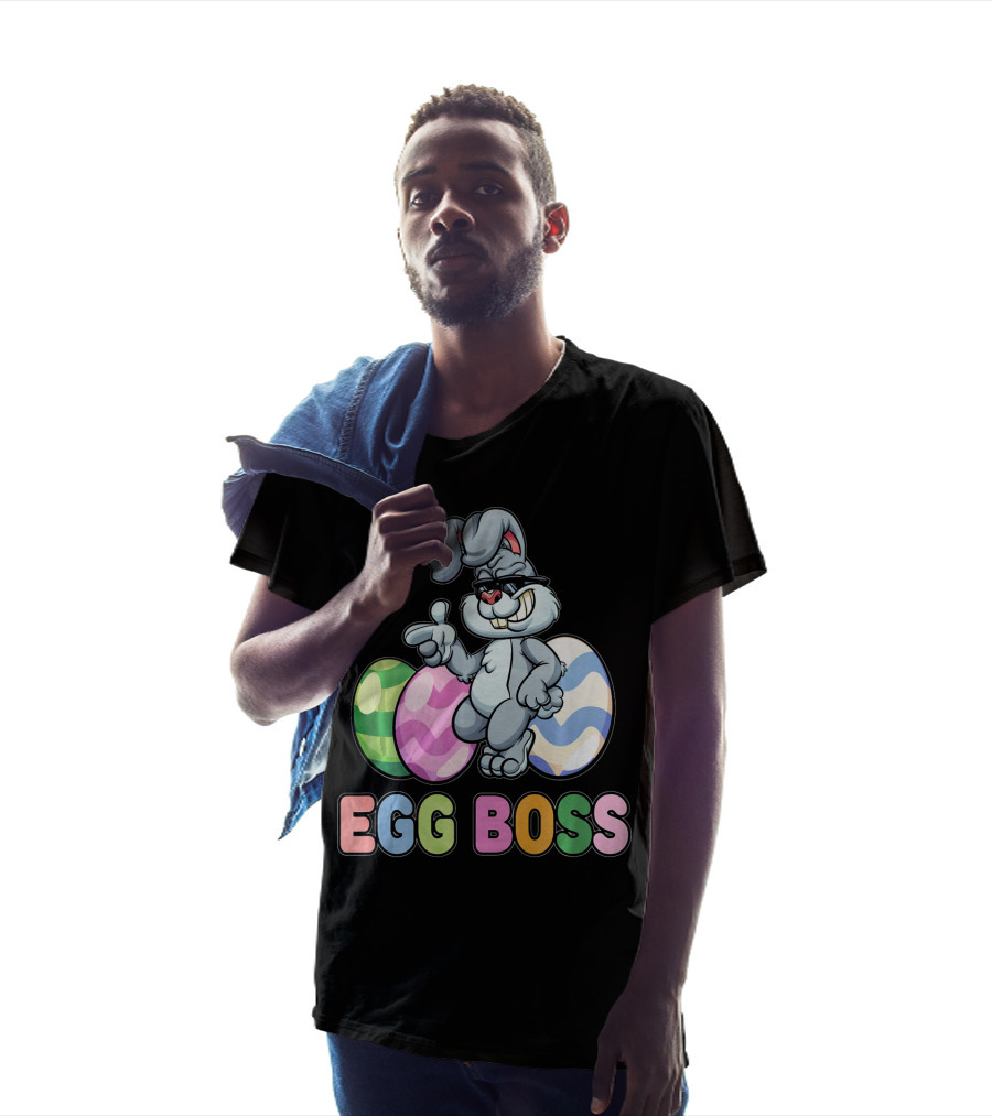 Egg Boss Easter Bunny With Colorful Eggs T-Shirt