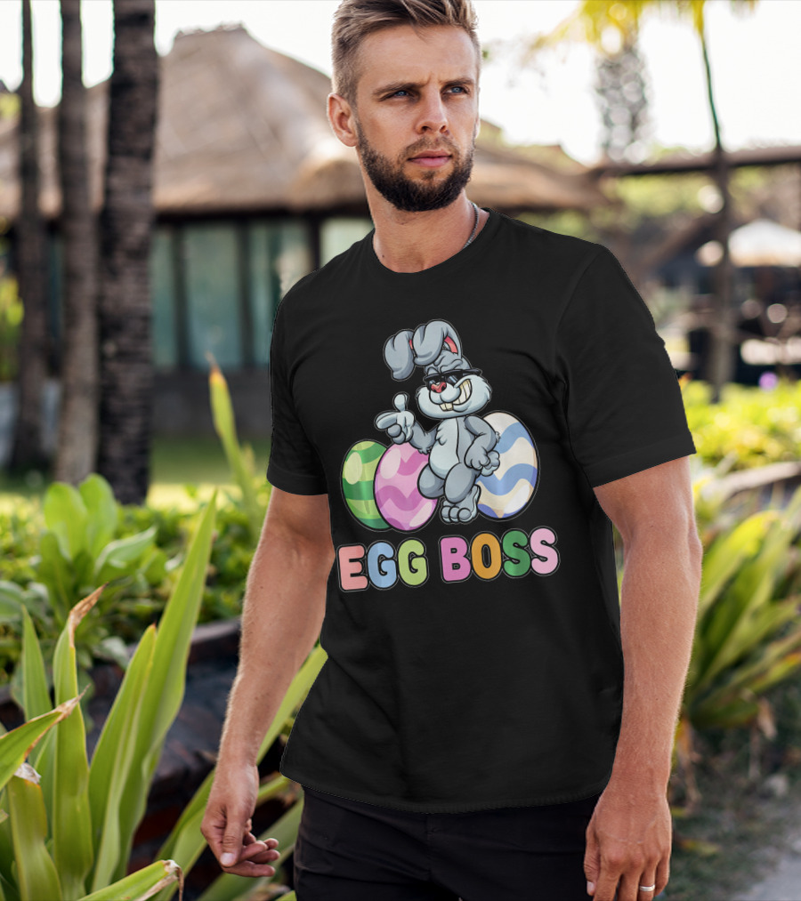 Egg Boss Easter Bunny With Colorful Eggs T-Shirt