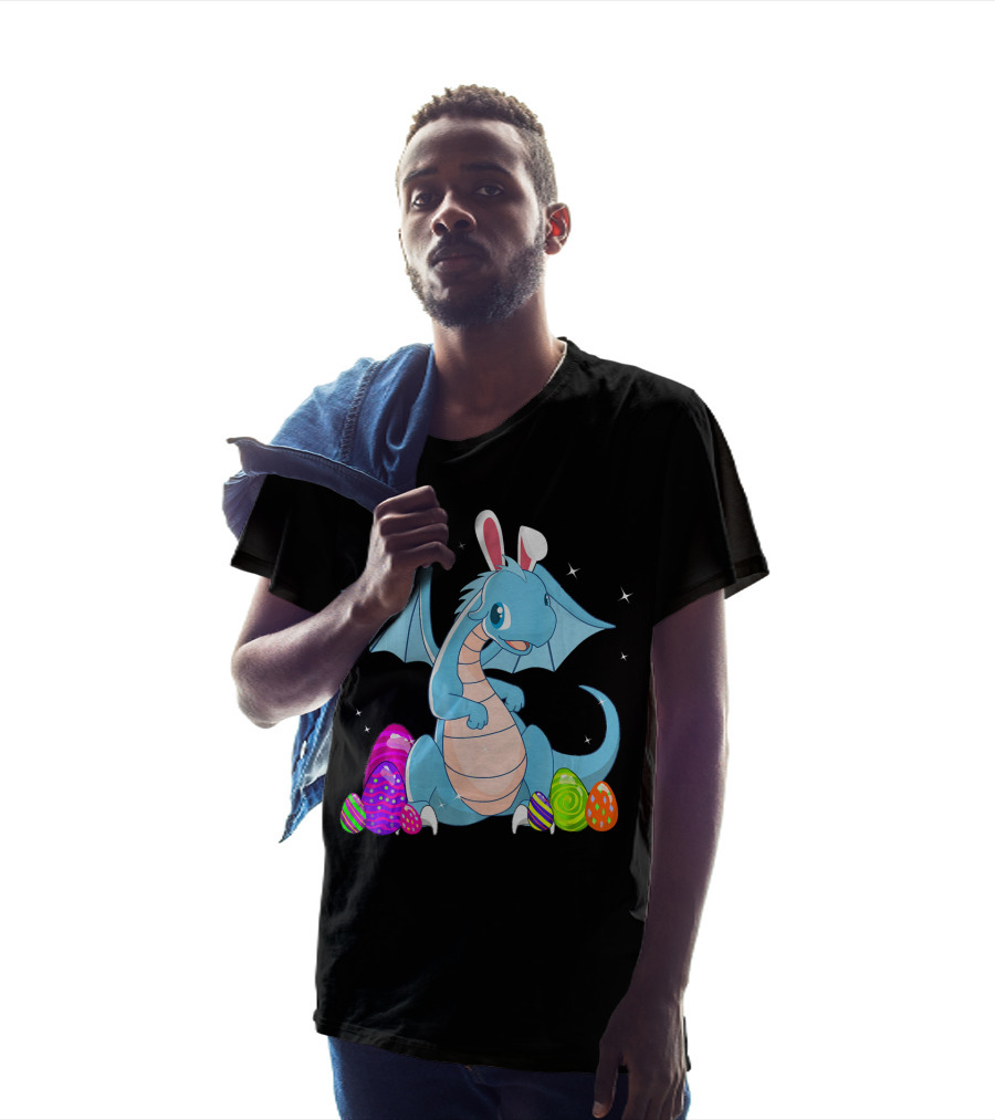 Easter Dragon Bunny Ears With Colorful Eggs T-Shirt