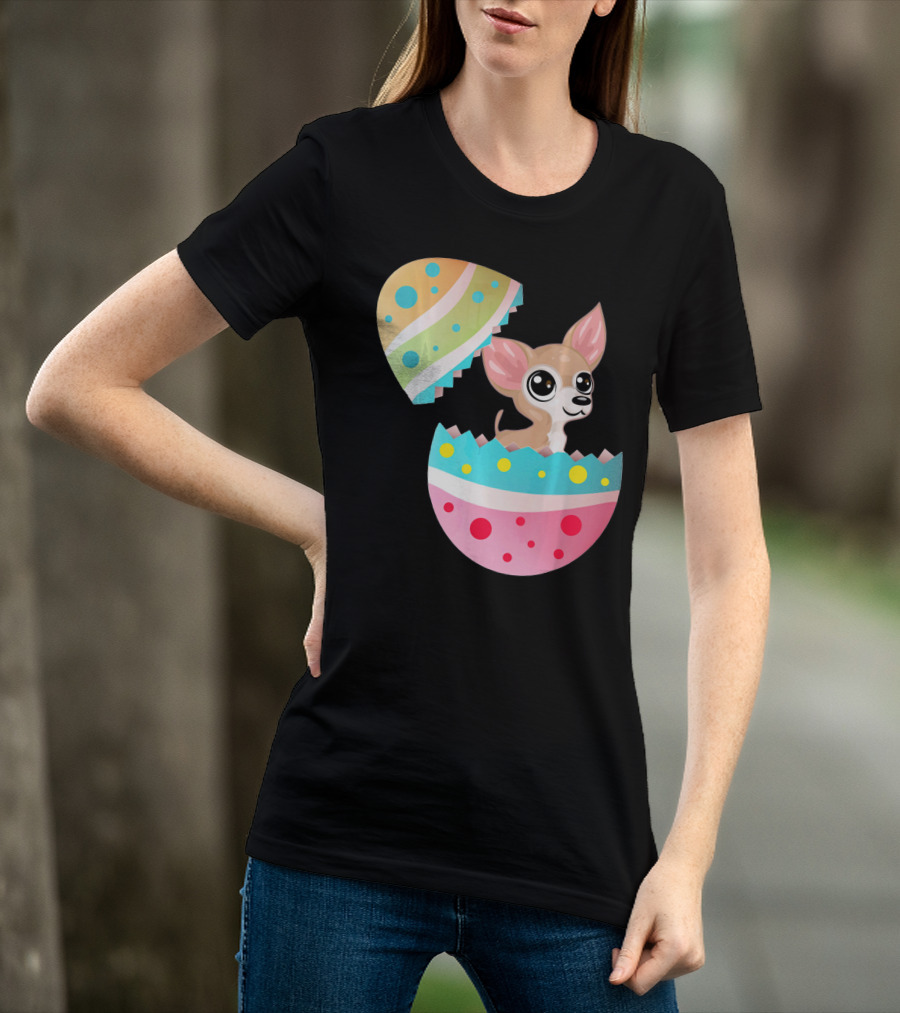 Chihuahua Easter Egg Funny Chihu Happy Surprise T-Shirt