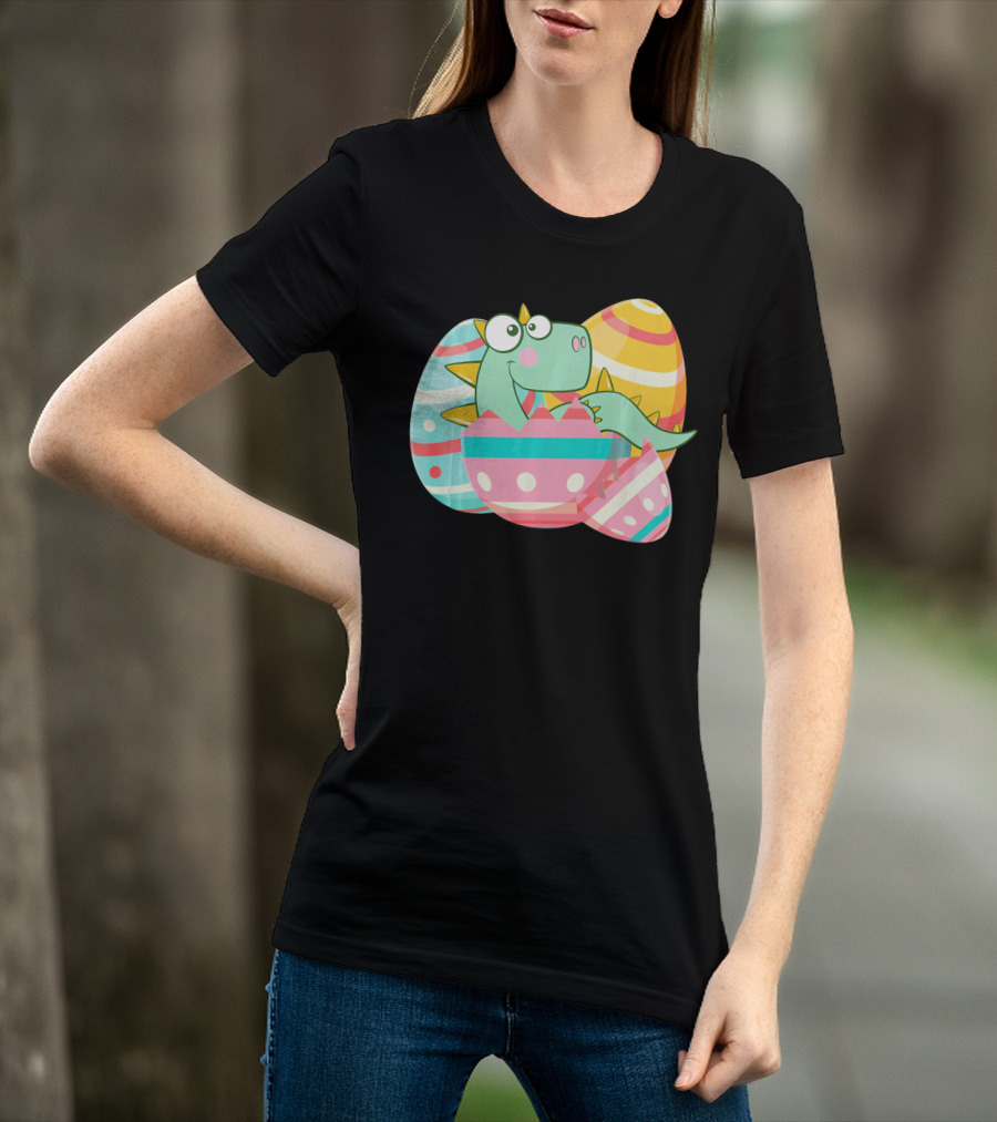 Easter Dino In Colorful Eggs T-Shirt