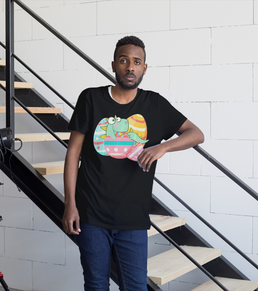 Easter Dino In Colorful Eggs T-Shirt