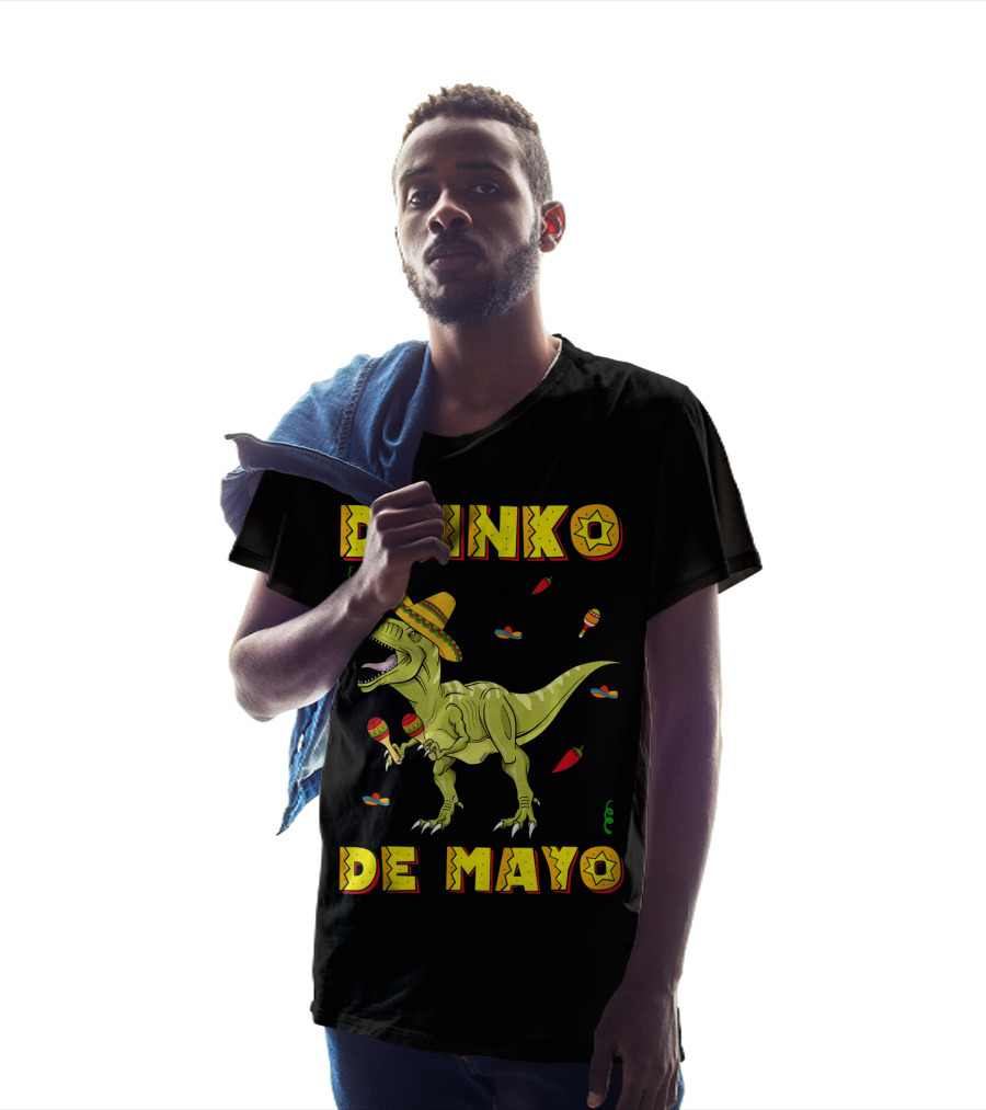 Dinosaur Drinko De Mayo Funny Cinco De Mayo Fiesta T-Shirt