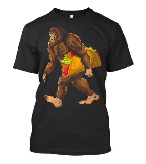Funny Bigfoot Carrying Taco Cinco De Mayo Humor T-Shirt