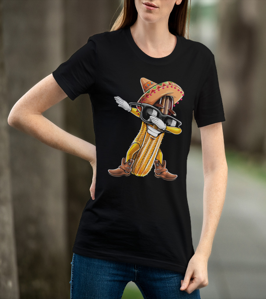 Dabbing Churro Sombrero Cinco De Mayo Party T-Shirt
