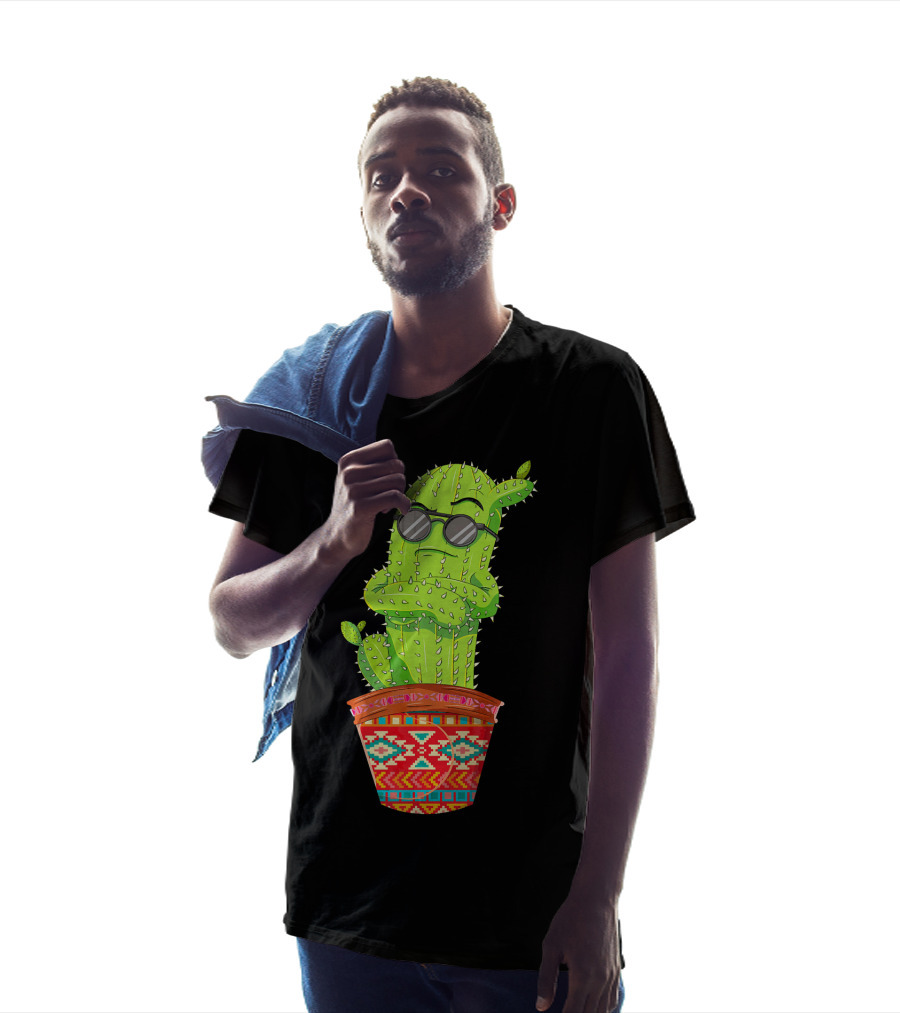 Cinco De Mayo Cool Cactus With Sunglasses In Mexican Pot T-Shirt