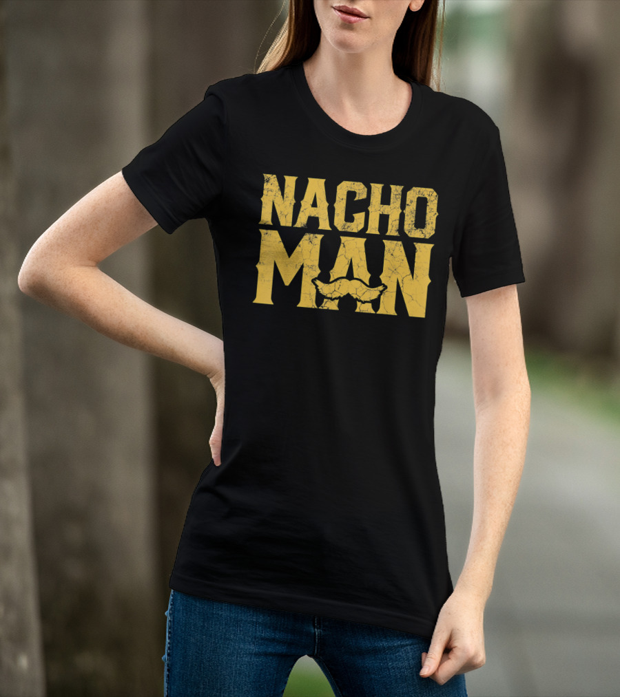 NACHO MAN Funny Cinco De Mayo Comic Style Mustache T-Shirt