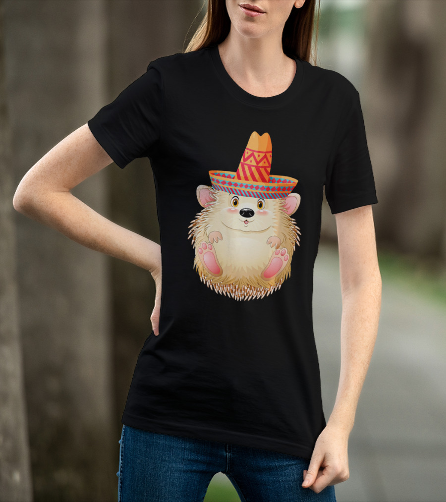 Sombrero Porcupine Mexican Fiesta Vibes T-Shirt