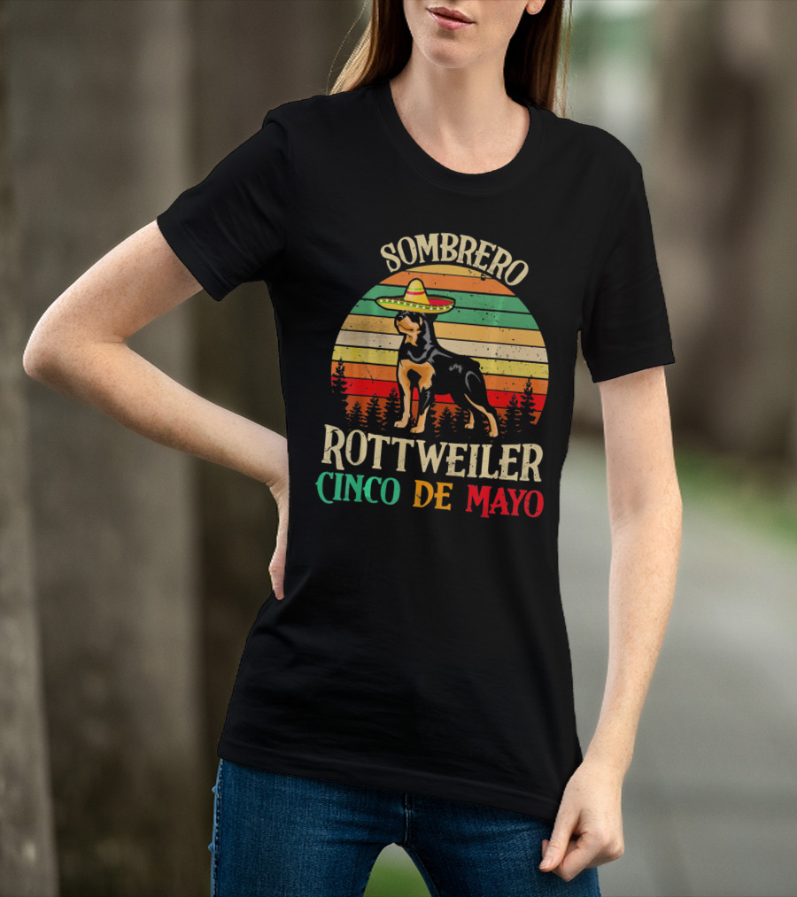 Sombrero Rottweiler Cinco De Mayo Vintage T-Shirt