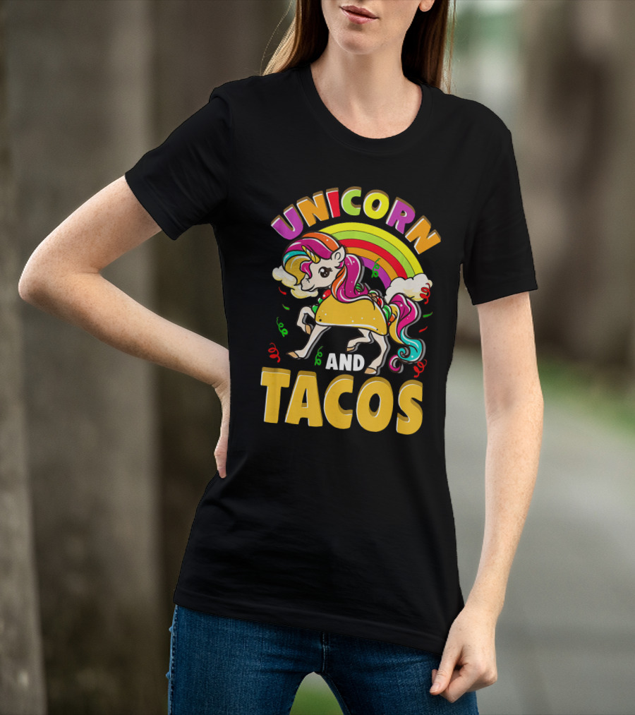 Unicorn And Tacos Rainbow T-Shirt