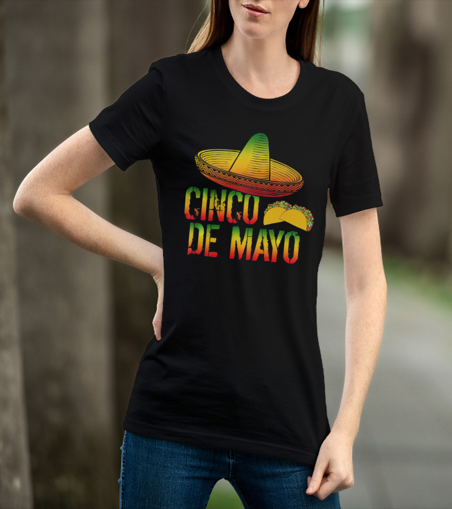 Cinco De Mayo Mexican Pride Sombrero Tacos T-Shirt