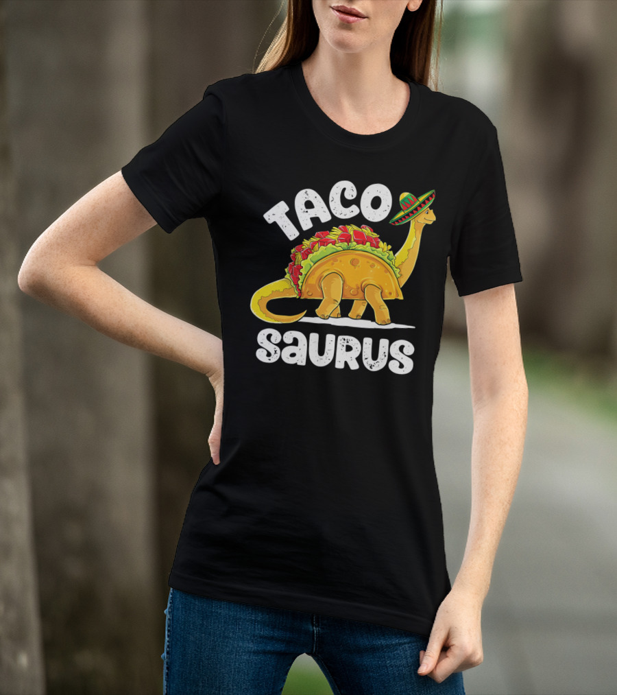 Tacosaurus Sombrero Cinco De Mayo Taco Dinosaur T-Shirt