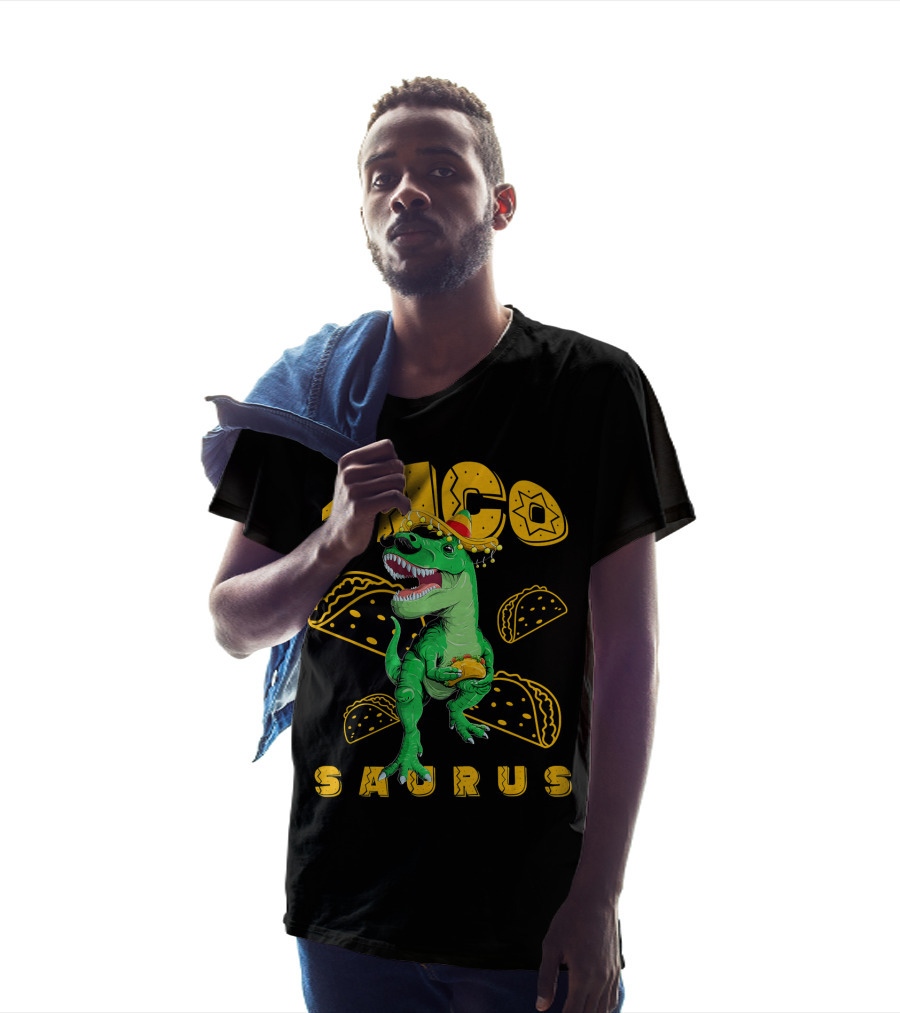 Cinco De Mayo Taco Saurus Dinosaur With Sombrero And Tacos T-Shirt