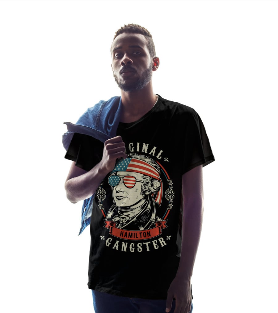 Original Gangster Hamilton American Flag Bandana Sunglasses T-Shirt