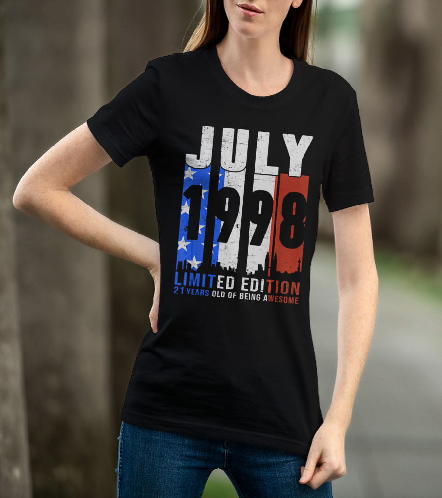 July 1998 American Flag 21 Years Old Of Being Awesome T-Shirt