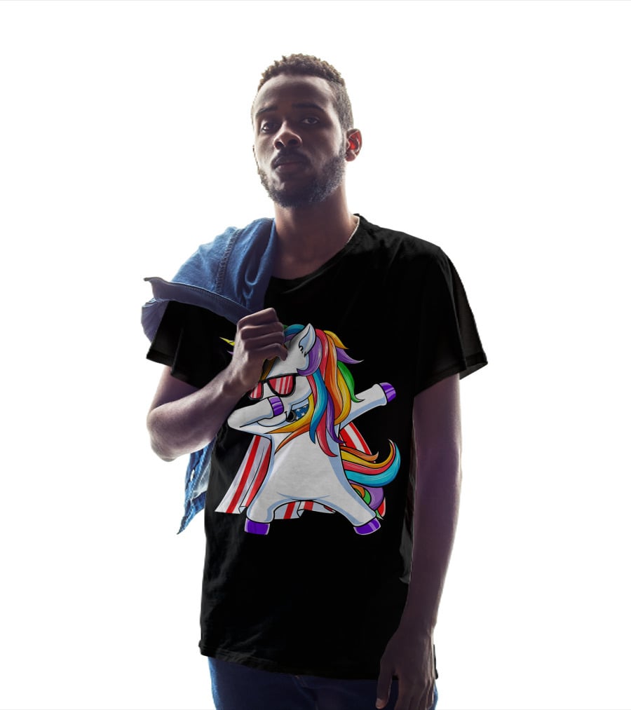 Dabbing Americorn American Flag Unicorn T-Shirt