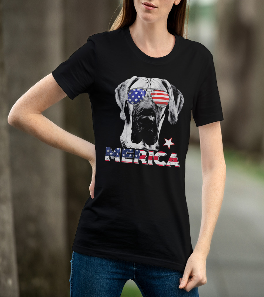 Great Dane 'Merica American Flag Sunglass Star T-Shirt