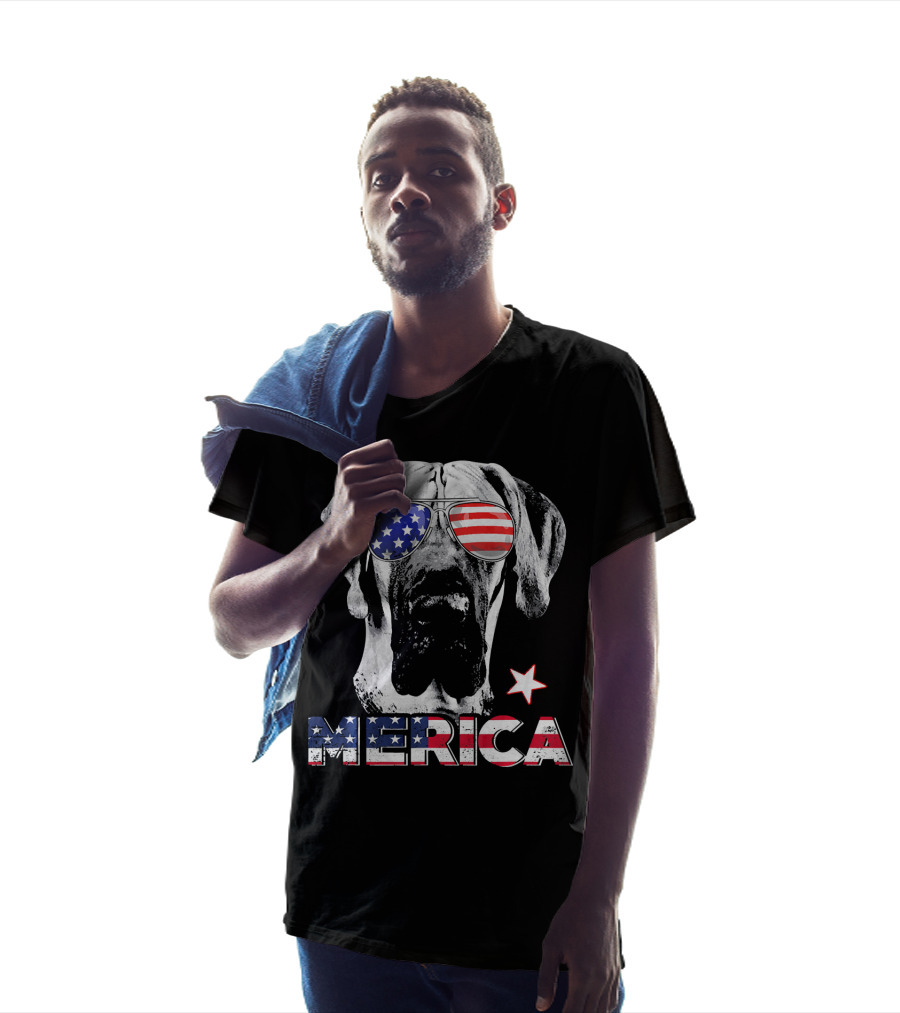 Great Dane 'Merica American Flag Sunglass Star T-Shirt