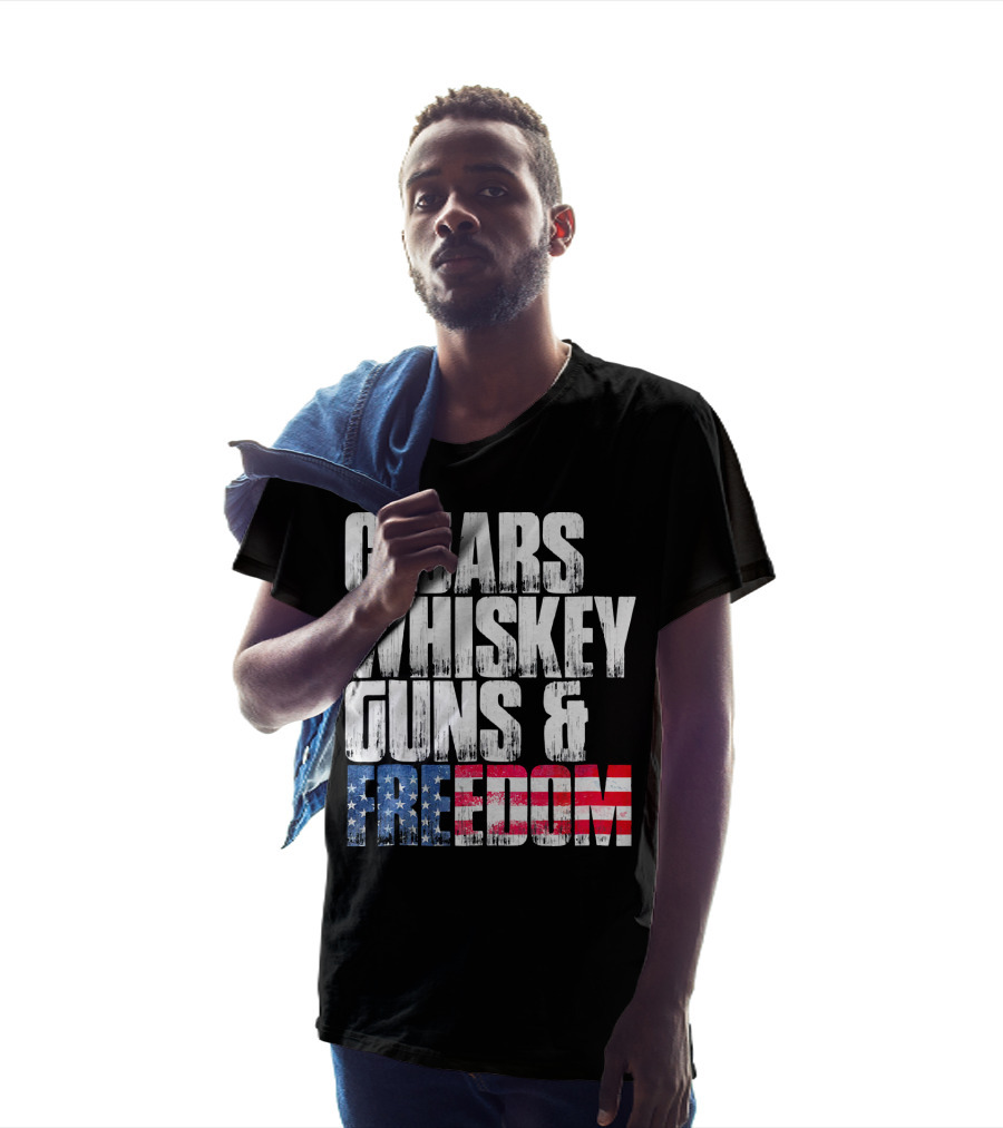 Cigars Whiskey Guns And Freedom USA Patriot T-Shirt