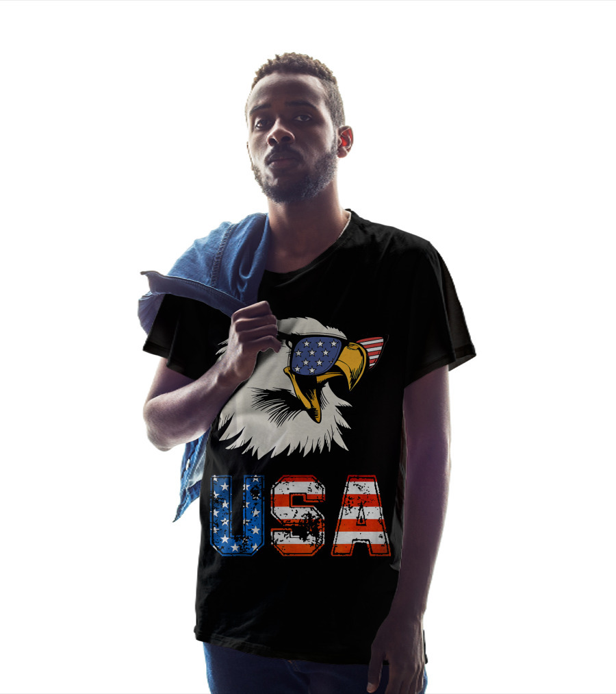 USA Patriotic Eagle American Eagle Flag Sunglasses T-Shirt