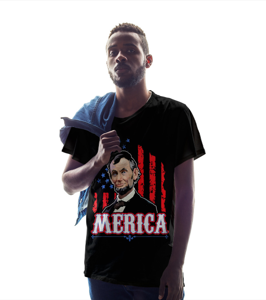 Abraham Lincoln Merica USA Flag T-Shirt