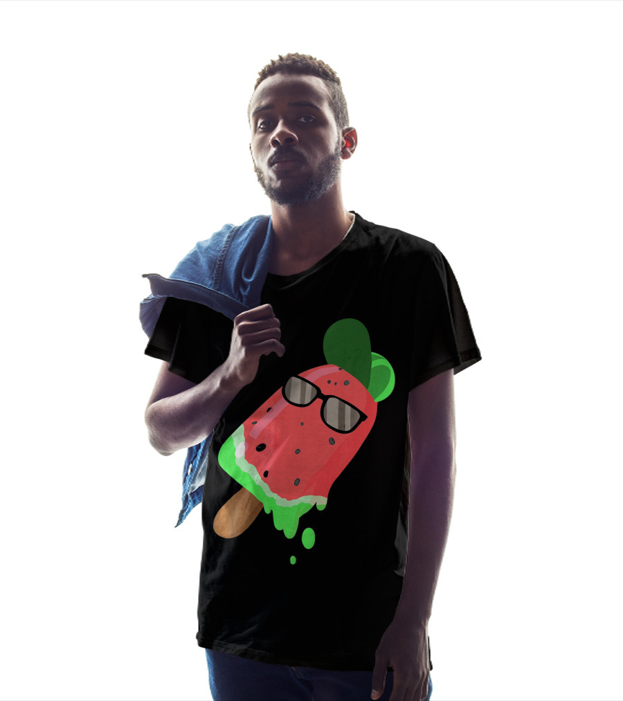 Fruity Fashion Ice Cream Watermelon With Sunglasses T-Shirt