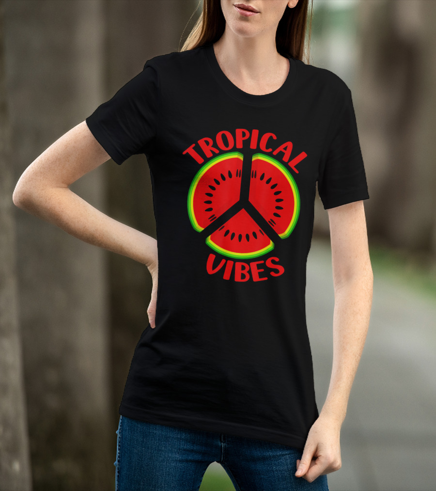 Tropical Vibes Watermelon Peace T-Shirt