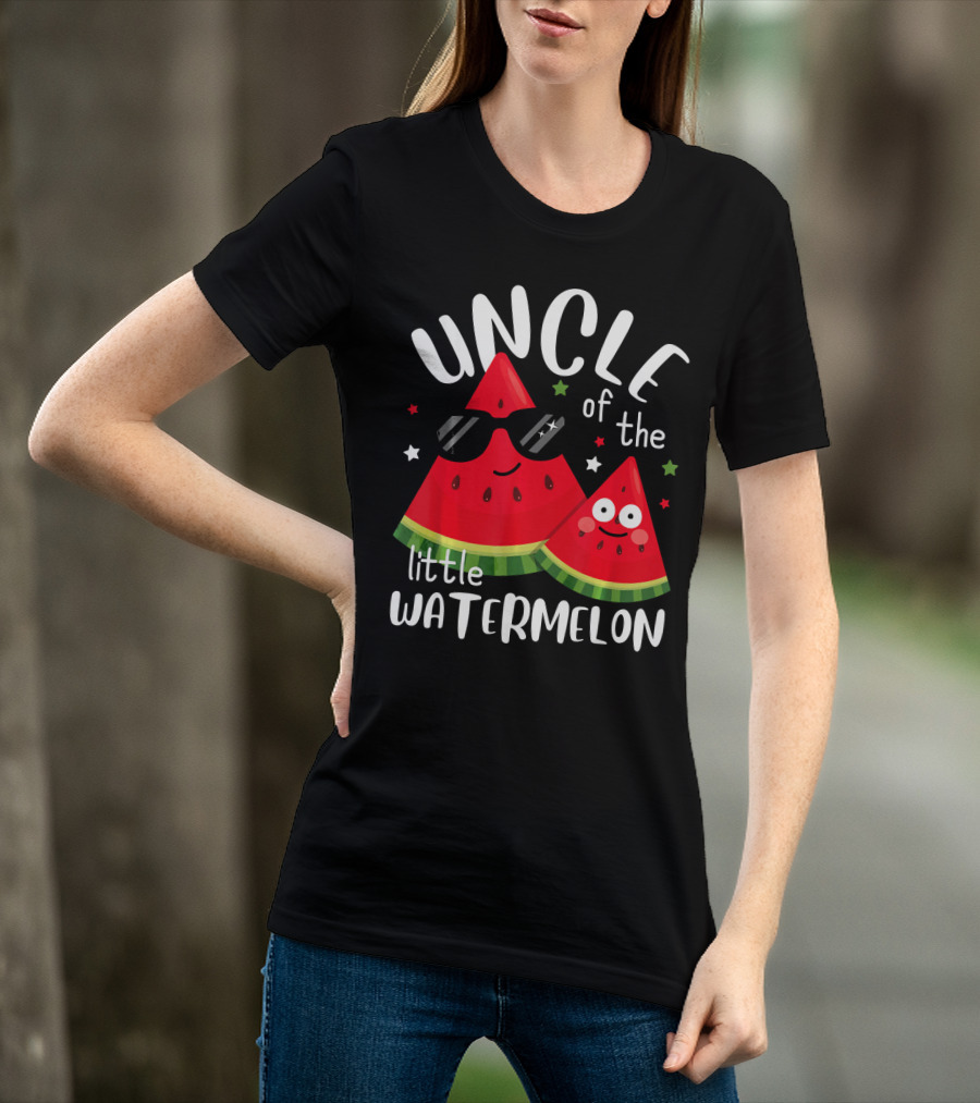 Uncle Of The Little Watermelon With Sunglasses Summer T-Shirt