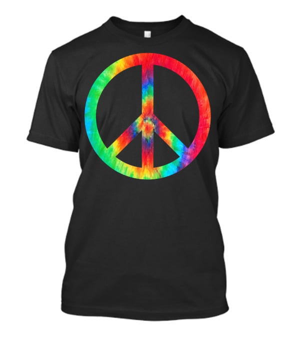 70s Hippie Tie Dye Peace Symbol Men T-Shirt