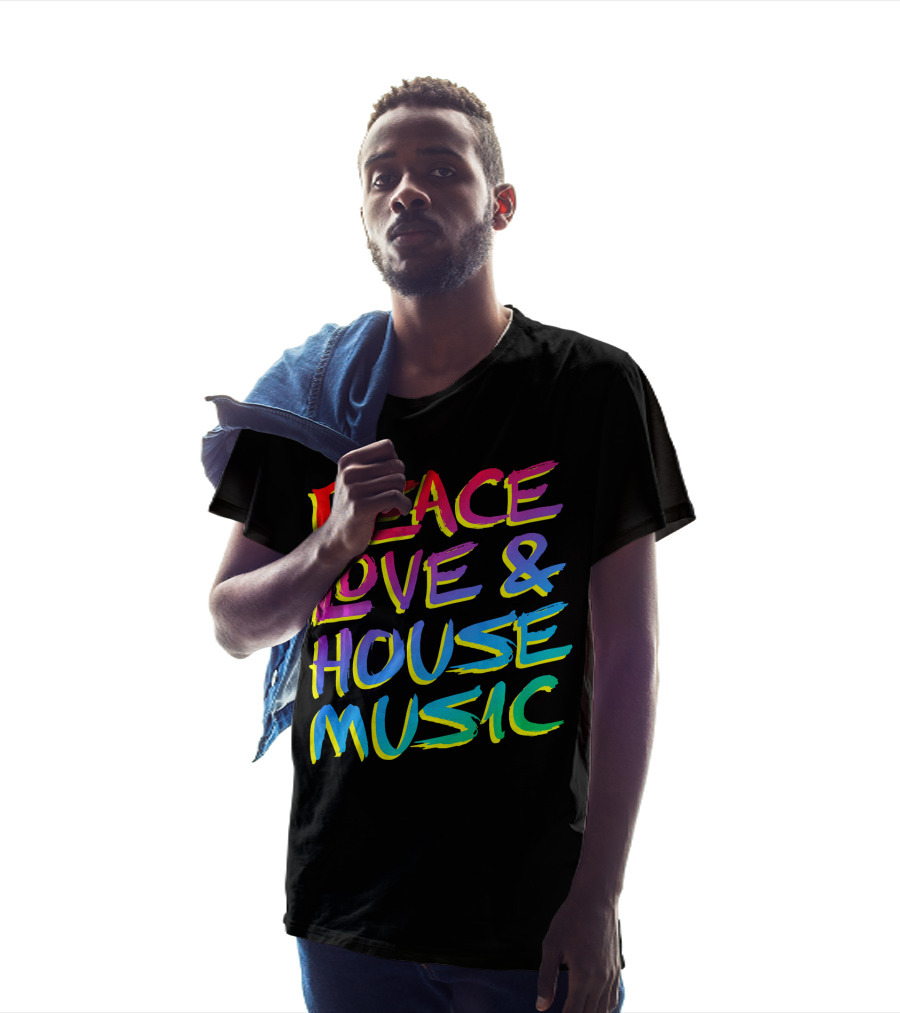 Peace Love And House Music EDM Vibrant T-Shirt
