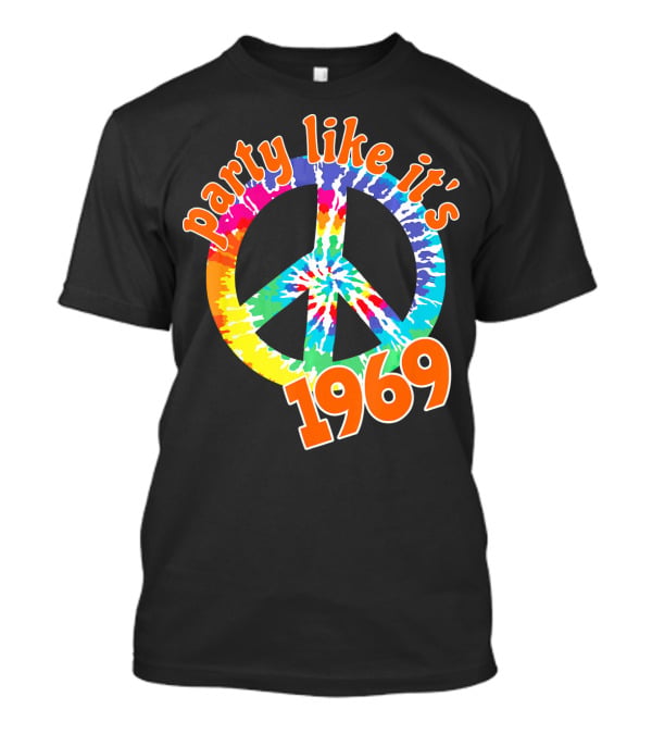 Party Like It's 1969 Tie-Dye Peace Symbol Vintage T-Shirt