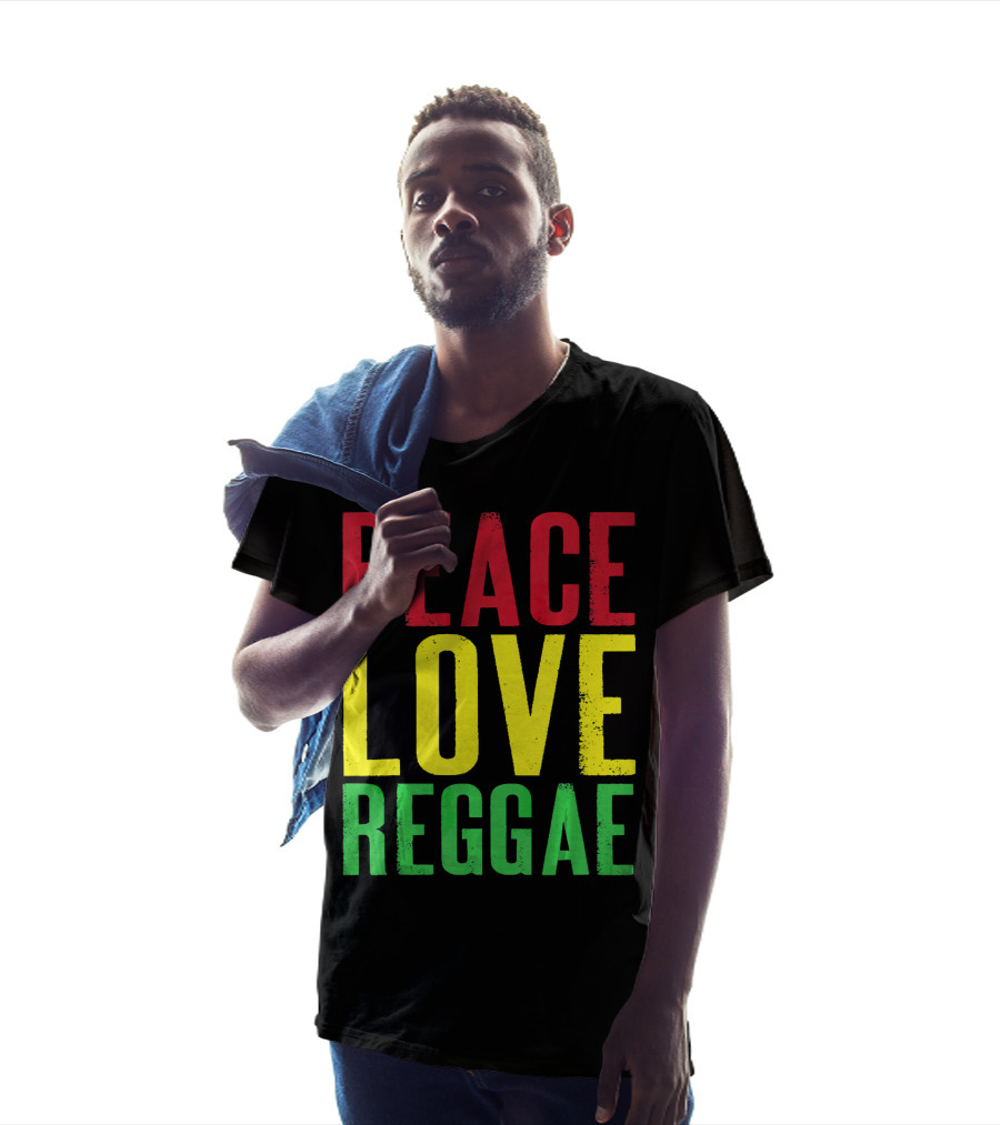 Peace Love Reggae Jamaican Colors T-Shirt