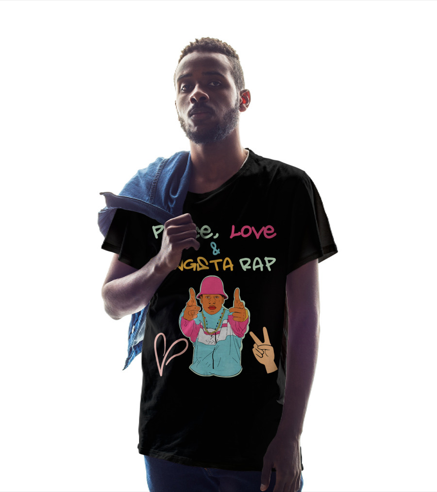 Peace Love And Gangsta Rap Hippy Hiphop Unis T-Shirt