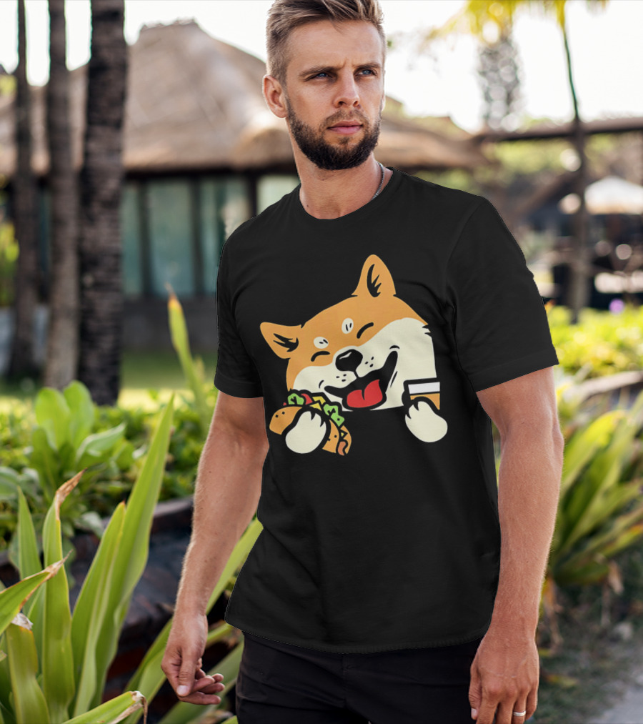 Cute Shiba Inu Taco Pocket Cinco De Mayo T-Shirt