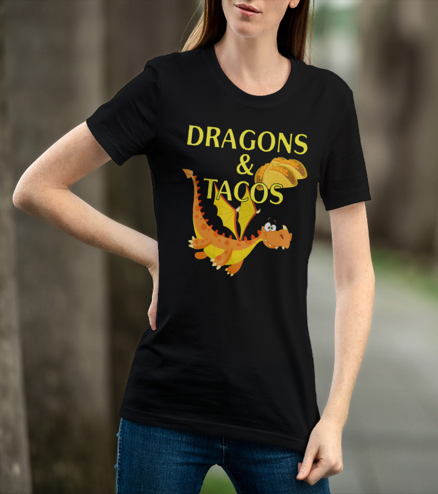 Dragons And Tacos Funny Fantas T-Shirt