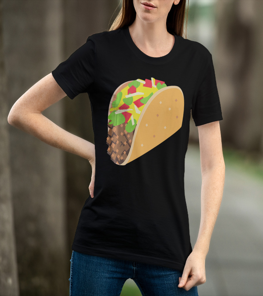 Emoji Taco Tuesday Mexican Tex Mex Torti Pixelated T-Shirt