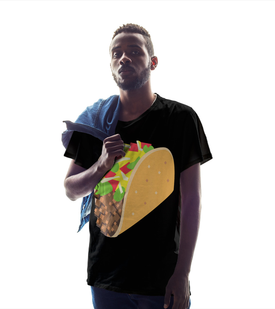 Emoji Taco Tuesday Mexican Tex Mex Torti Pixelated T-Shirt