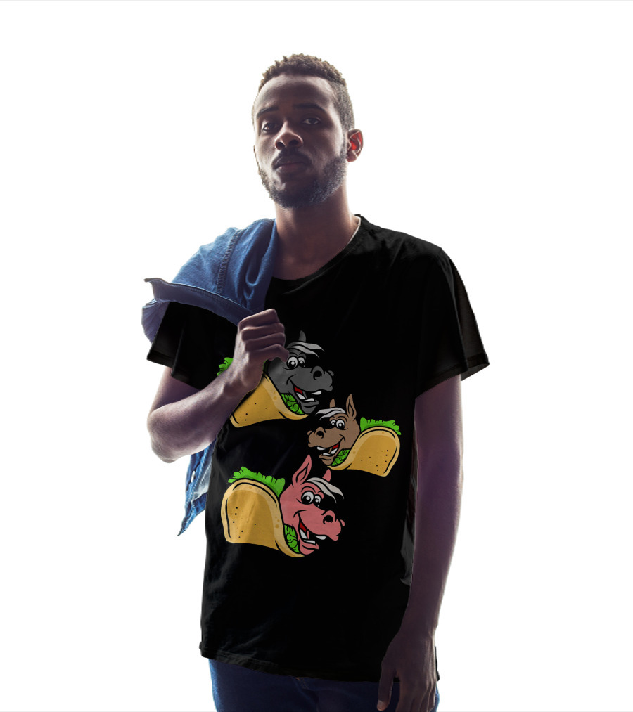 Horses And Tacos Trio Fun Faces T-Shirt