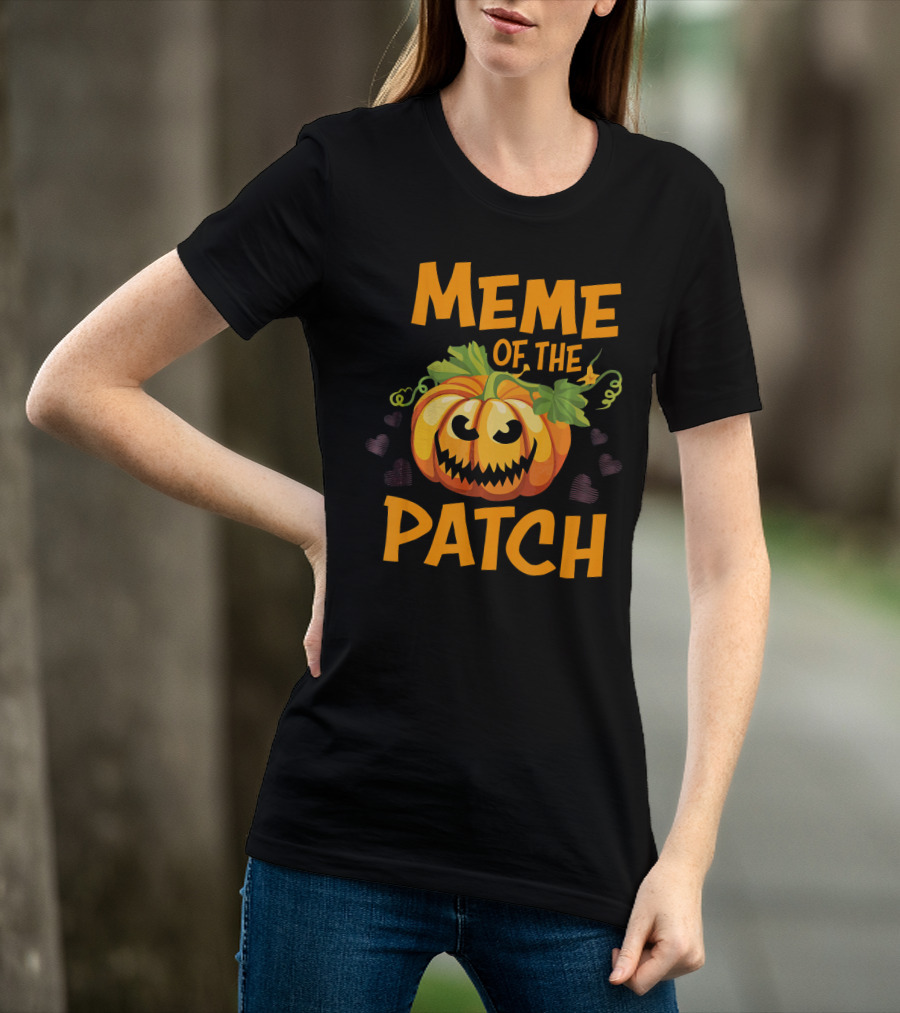 Meme Of The Patch Pumpkin With Leaves And Heart Details T-Shirt