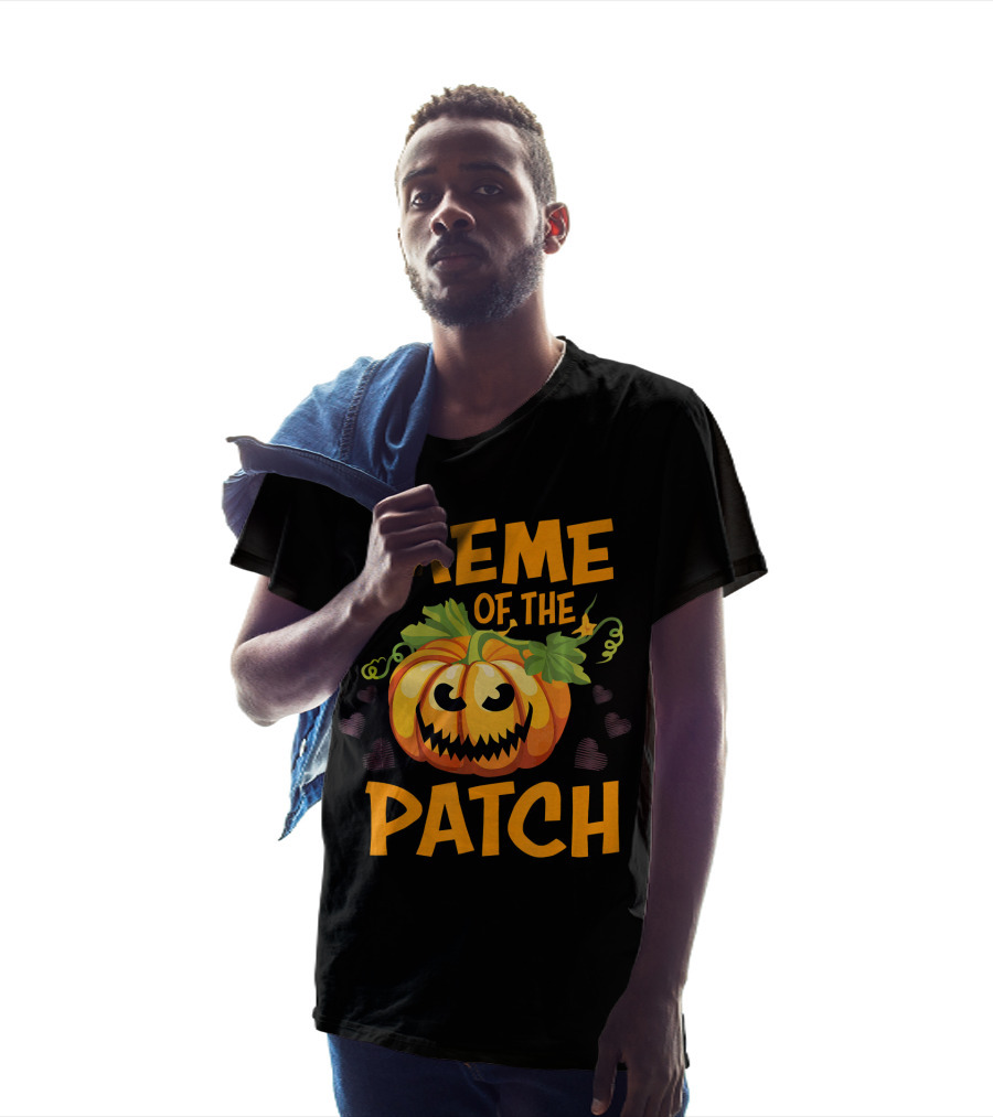 Meme Of The Patch Pumpkin With Leaves And Heart Details T-Shirt