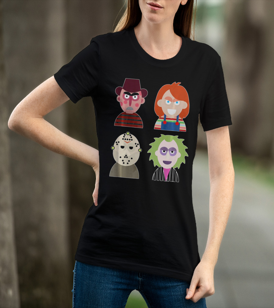 Freddy Krueger Chucky Jason Voorhees Beetlejuice Horror Movie Icons T-Shirt