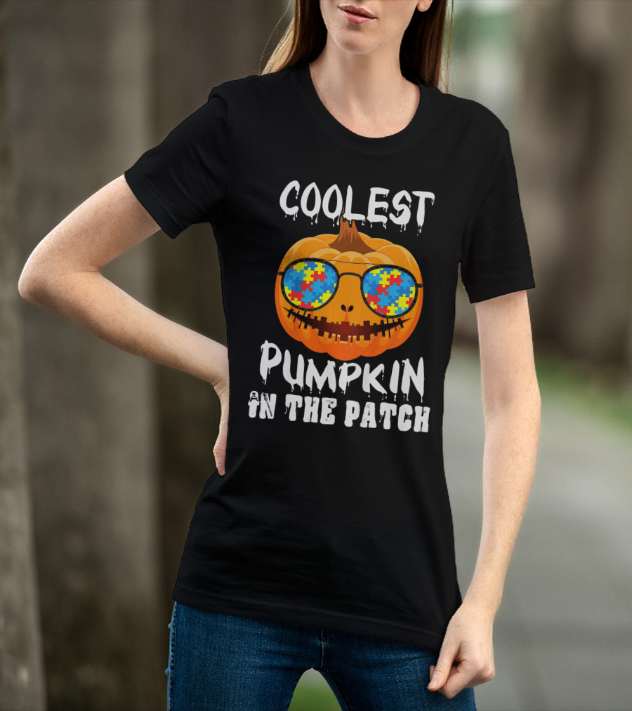 Coolest Pumpkin In The Patch Puzzle Sunglasses T-Shirt