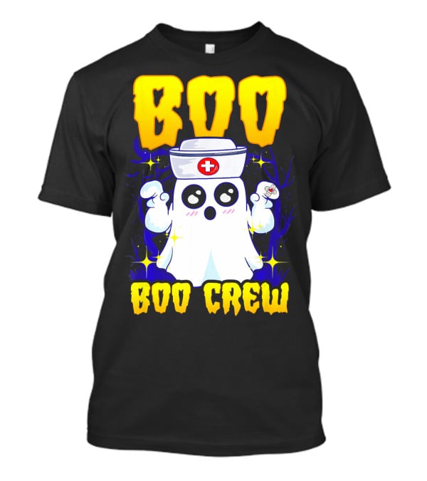 BOO Nurse Ghost Boo Crew Halloween T-Shirt