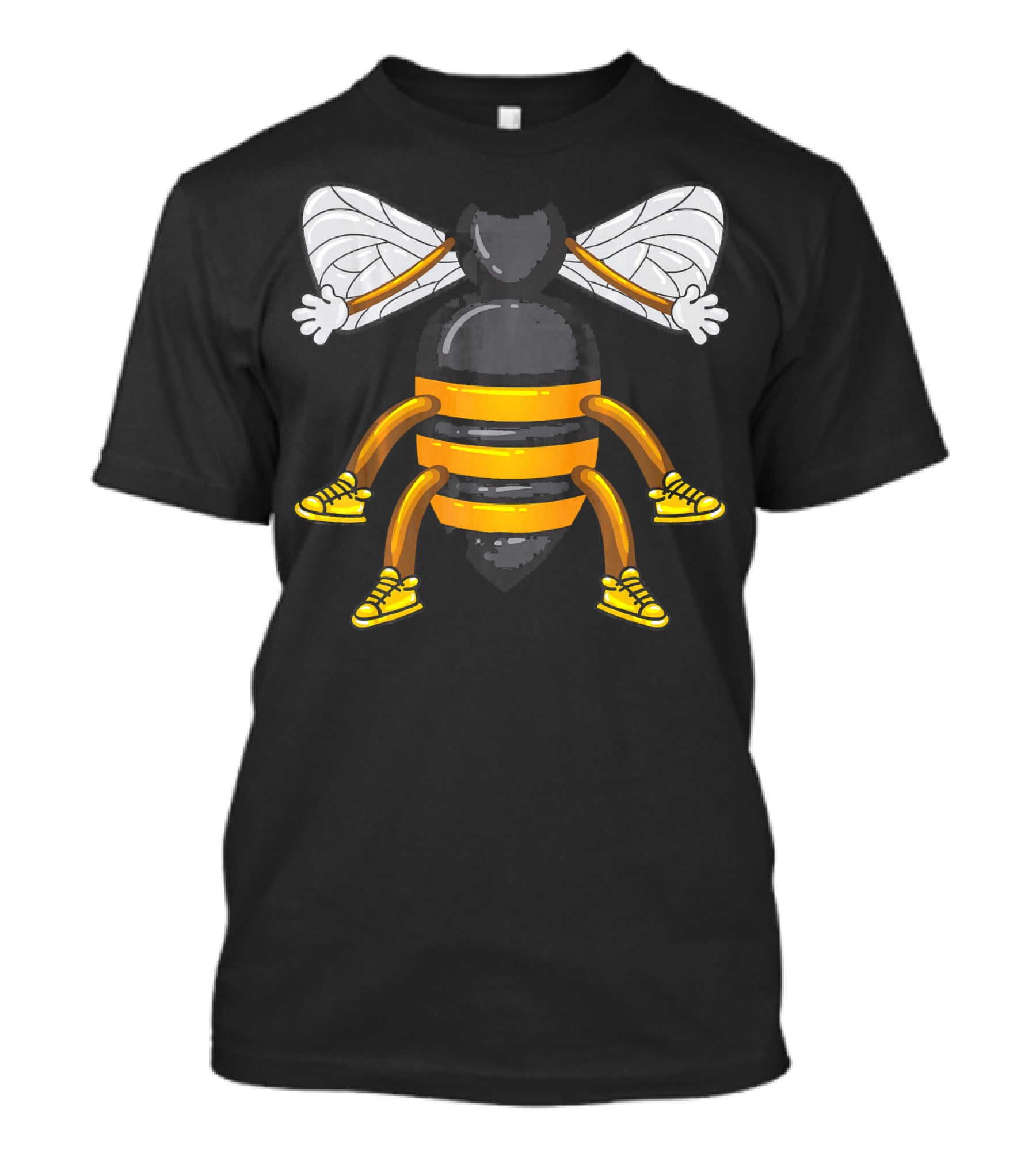 Funny Bee Costume With Sneakers And Cartoon Style Honeybee T-Shirt