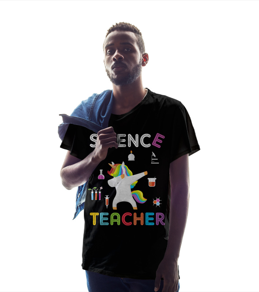 Science Teacher Dabbing Unicorn Chemistry Physics Elements T-Shirt