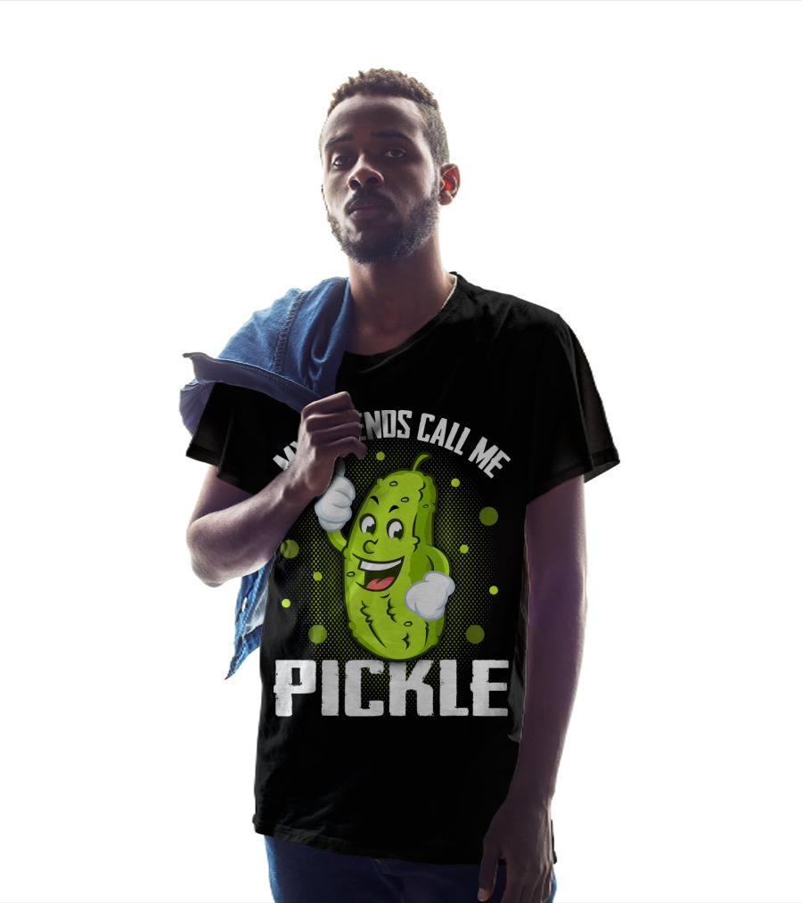 My Friends Call Me Pickle Cartoon Character With Thumbs Up T-Shirt