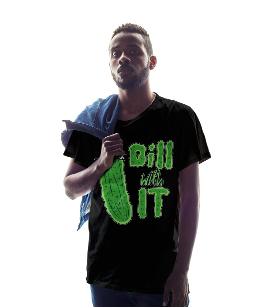 Dill With It Meme Funny Pickle Wearing Sunglasses T-Shirt