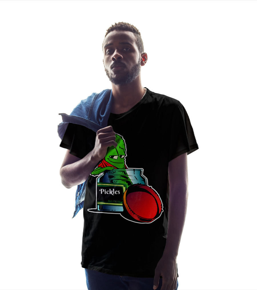 Pickles In Jar Funny Pickle Lover With Blue Lid And Red Sauce T-Shirt